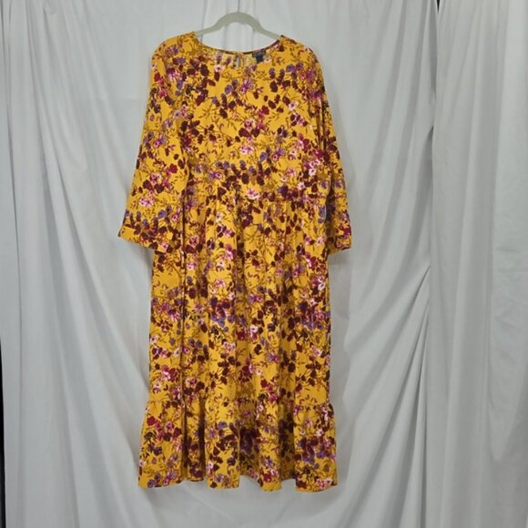 Scoop Yellow Floral Maxi Dress - Picture 1 of 10